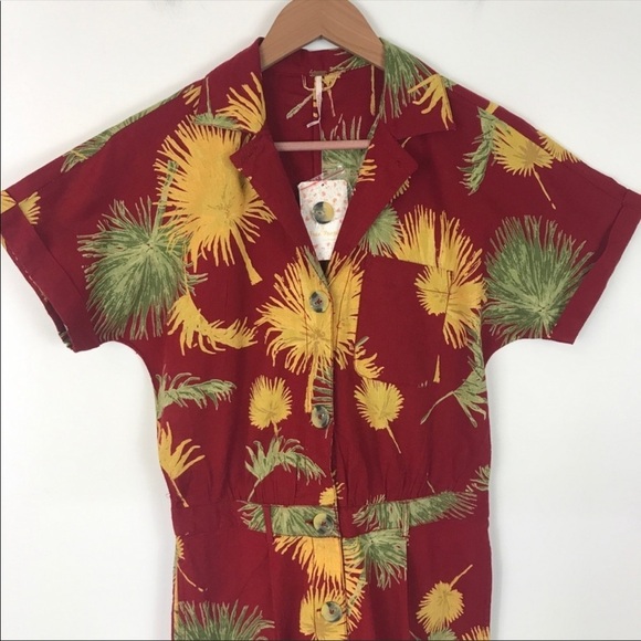 NWT Free People Malibu Romper in Maroon Combo Size XS - Picture 9 of 16